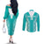 Custom South Africa Rugby Couples Matching Off The Shoulder Long Sleeve Dress and Long Sleeve Button Shirt Go Champions Springboks - Teal Version