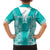 Custom South Africa Rugby Family Matching Long Sleeve Bodycon Dress and Hawaiian Shirt Go Champions Springboks - Teal Version - Wonder Print Shop