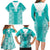 Custom South Africa Rugby Family Matching Long Sleeve Bodycon Dress and Hawaiian Shirt Go Champions Springboks - Teal Version - Wonder Print Shop