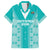 Custom South Africa Rugby Family Matching Long Sleeve Bodycon Dress and Hawaiian Shirt Go Champions Springboks - Teal Version - Wonder Print Shop