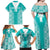 Custom South Africa Rugby Family Matching Off Shoulder Maxi Dress and Hawaiian Shirt Go Champions Springboks - Teal Version - Wonder Print Shop