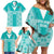 Custom South Africa Rugby Family Matching Off Shoulder Short Dress and Hawaiian Shirt Go Champions Springboks - Teal Version - Wonder Print Shop