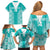 Custom South Africa Rugby Family Matching Off Shoulder Short Dress and Hawaiian Shirt Go Champions Springboks - Teal Version - Wonder Print Shop