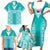 Custom South Africa Rugby Family Matching Short Sleeve Bodycon Dress and Hawaiian Shirt Go Champions Springboks - Teal Version - Wonder Print Shop