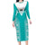 Custom South Africa Rugby Long Sleeve Bodycon Dress Go Champions Springboks - Teal Version - Wonder Print Shop