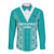 Custom South Africa Rugby Long Sleeve Button Shirt Go Champions Springboks - Teal Version - Wonder Print Shop