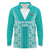 Custom South Africa Rugby Long Sleeve Polo Shirt Go Champions Springboks - Teal Version - Wonder Print Shop