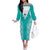 Custom South Africa Rugby Off The Shoulder Long Sleeve Dress Go Champions Springboks - Teal Version - Wonder Print Shop