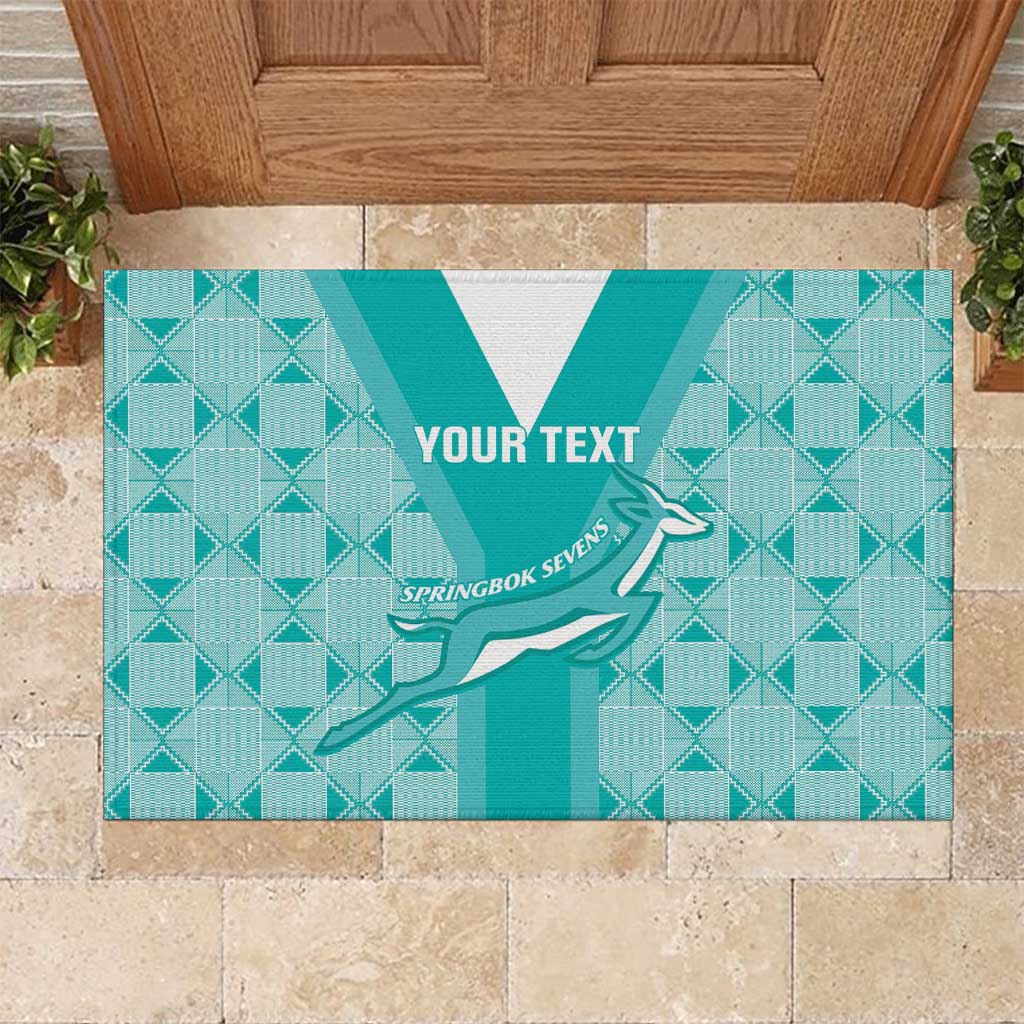 Custom South Africa Rugby Rubber Doormat Go Champions Springboks - Teal Version LT14