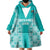 Custom South Africa Rugby Wearable Blanket Hoodie Go Champions Springboks - Teal Version