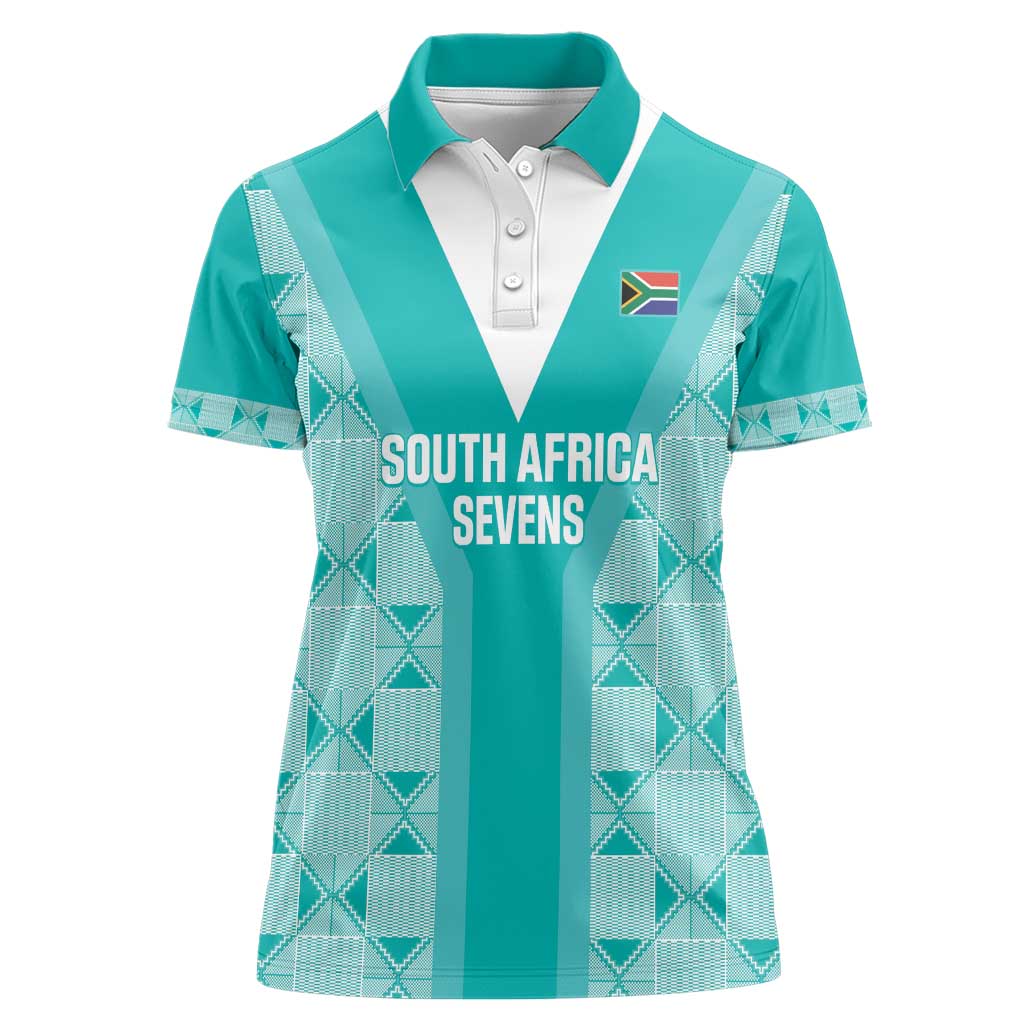 Custom South Africa Rugby Women Polo Shirt Go Champions Springboks - Teal Version