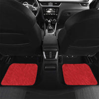 Car floor mats with red textured rectangular fronts, set for front footwell area