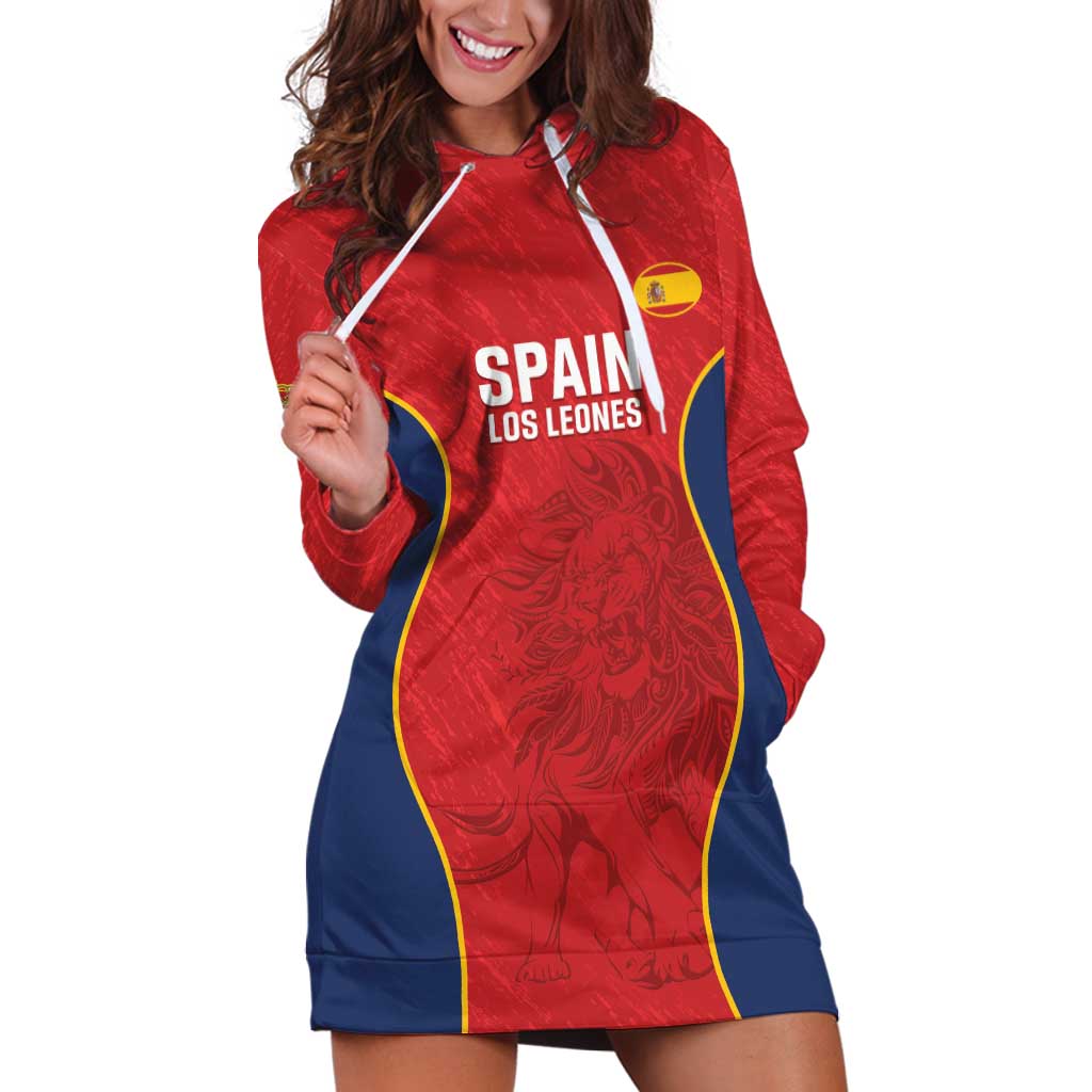 Custom Spain Rugby Hoodie Dress Go Champions Lions - Wonder Print Shop