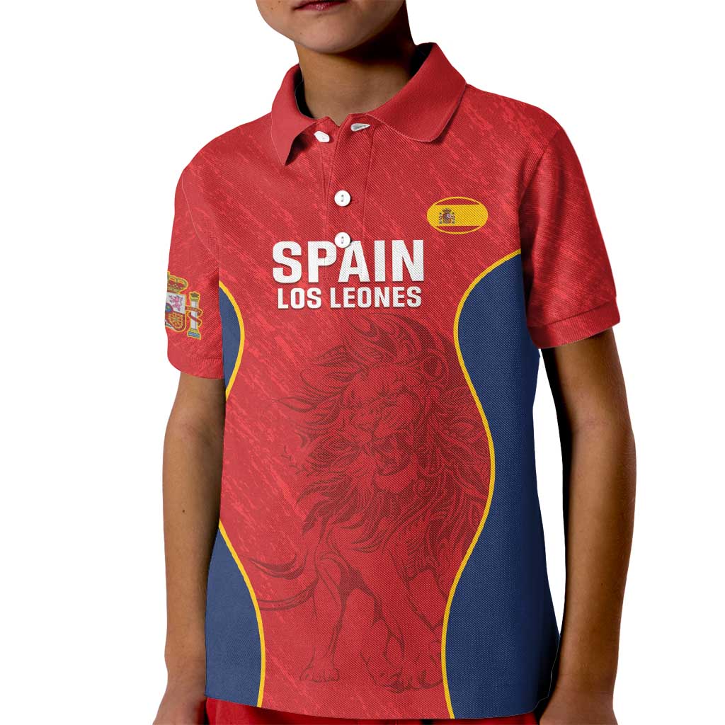 Custom Spain Rugby Kid Polo Shirt Go Champions Lions - Wonder Print Shop