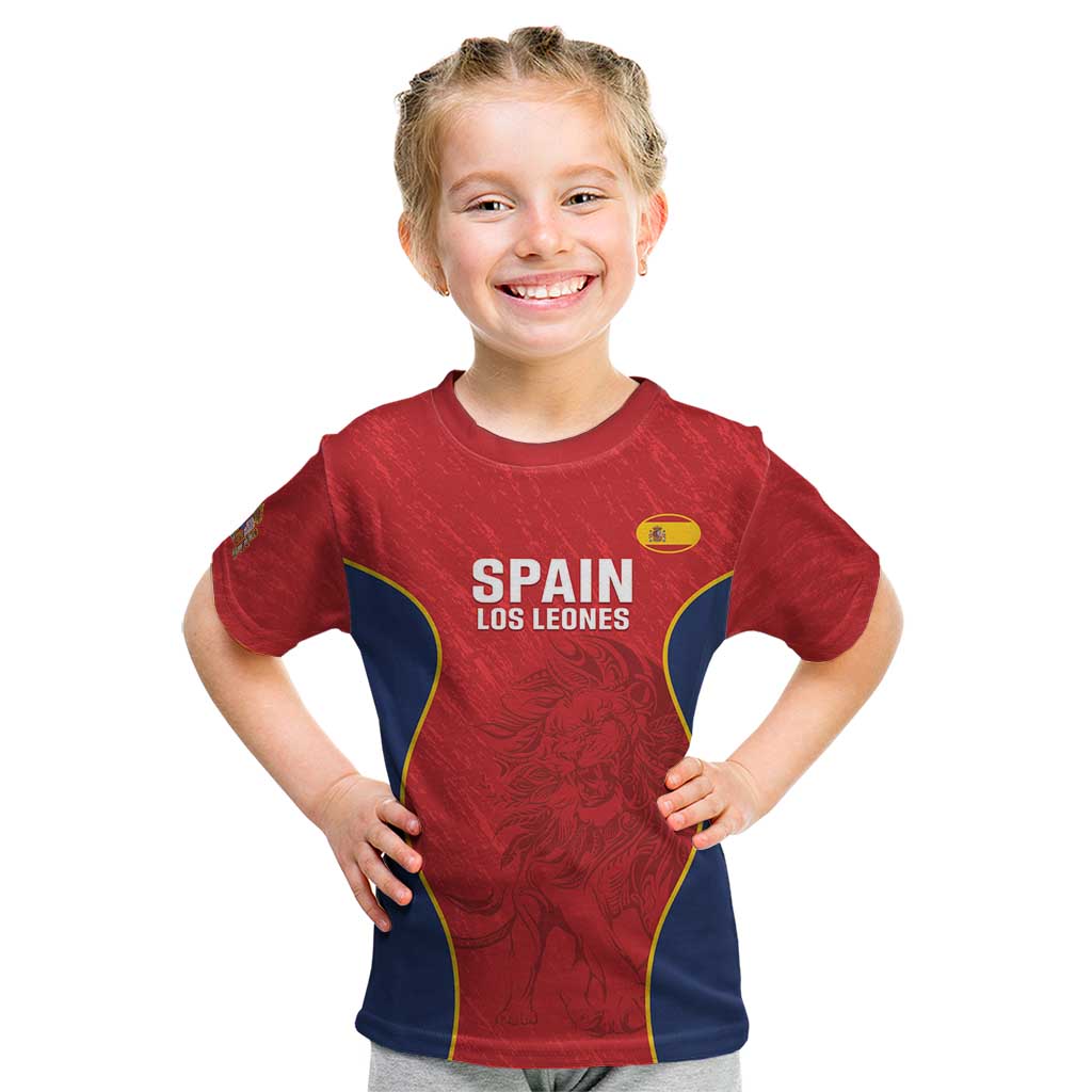 Custom Spain Rugby Kid T Shirt Go Champions Lions - Wonder Print Shop