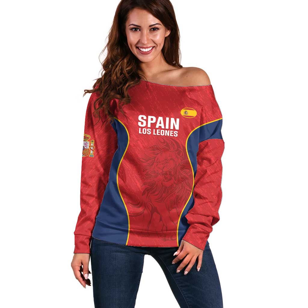 Custom Spain Rugby Off Shoulder Sweater Go Champions Lions