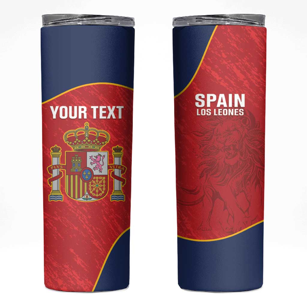 Custom Spain Rugby Skinny Tumbler Go Champions Lions - Wonder Print Shop