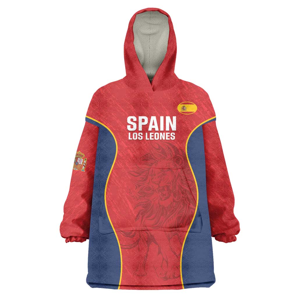 Custom Spain Rugby Wearable Blanket Hoodie Go Champions Lions