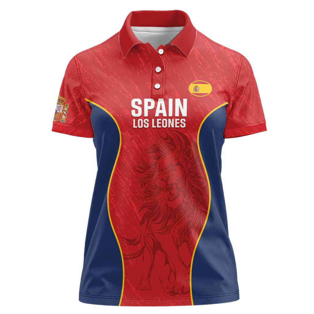 Custom Spain Rugby Women Polo Shirt Go Champions Lions - Wonder Print Shop