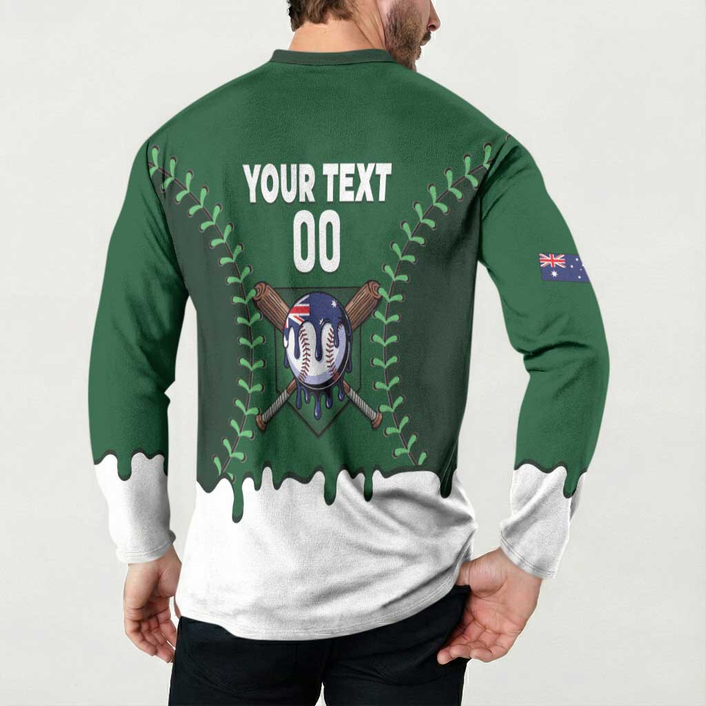 Australia 2026 Baseball Custom Button Sweatshirt Go Aussie Drip Style
