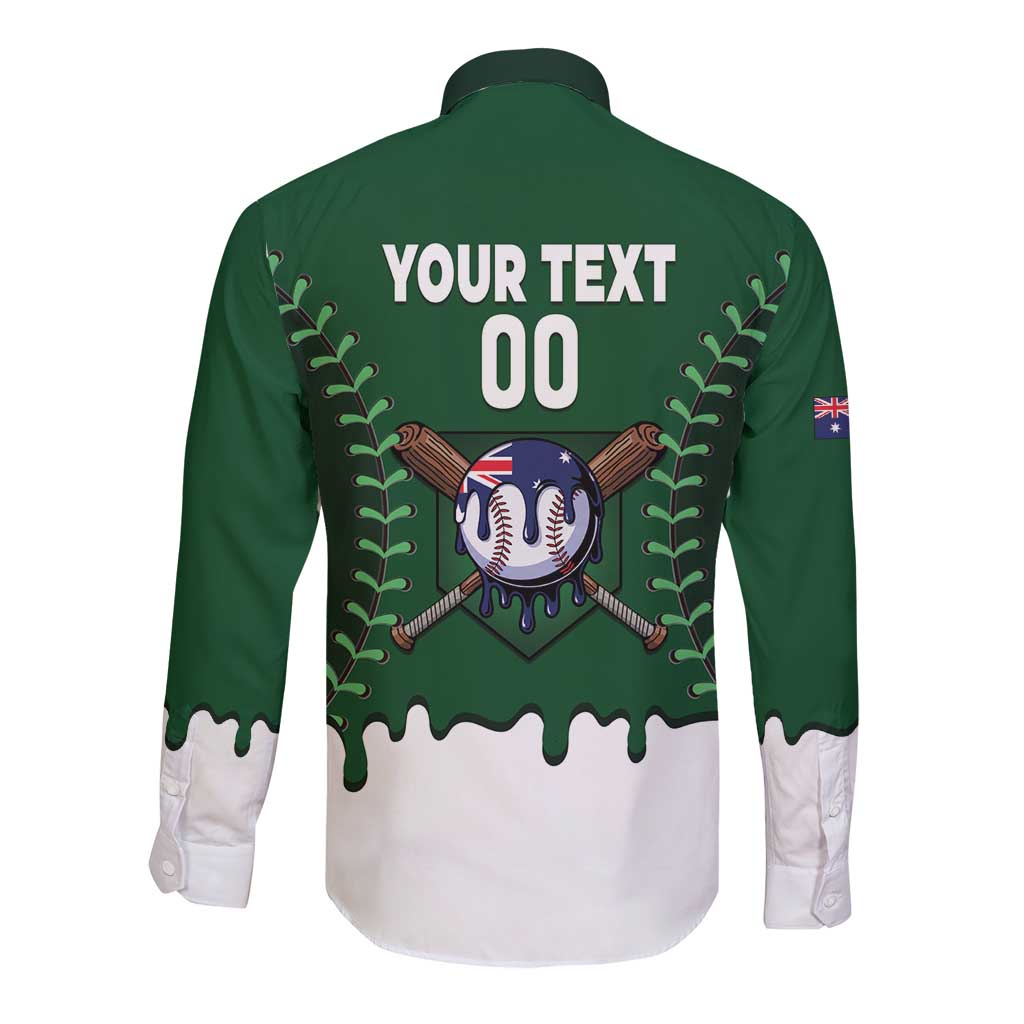 Australia 2026 Baseball Custom Long Sleeve Button Shirt Go Aussie Drip Style