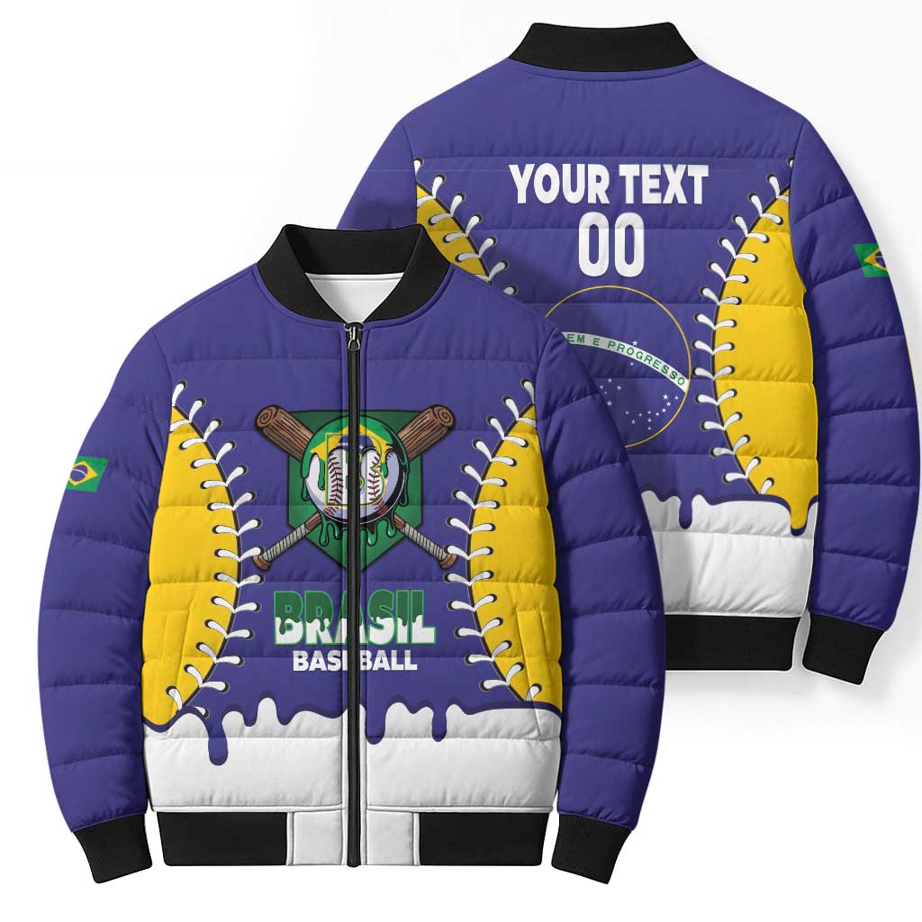 Brazil 2026 Baseball Custom Bomber Puffer Jacket Go Champions Drip Style