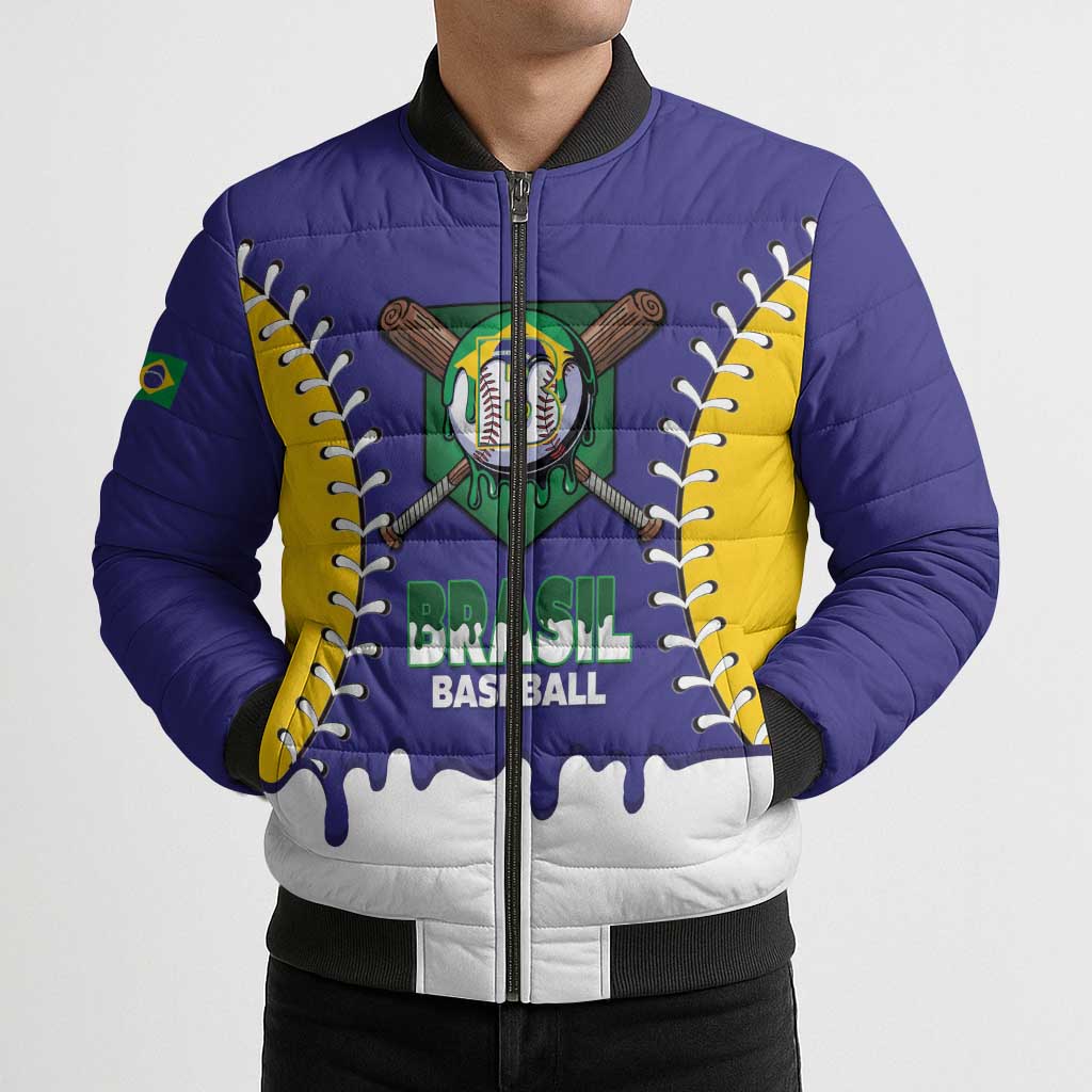 Brazil 2026 Baseball Custom Bomber Puffer Jacket Go Champions Drip Style
