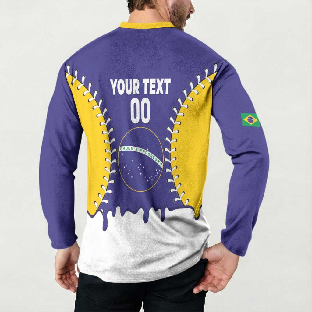 Brazil 2026 Baseball Custom Button Sweatshirt Go Champions Drip Style