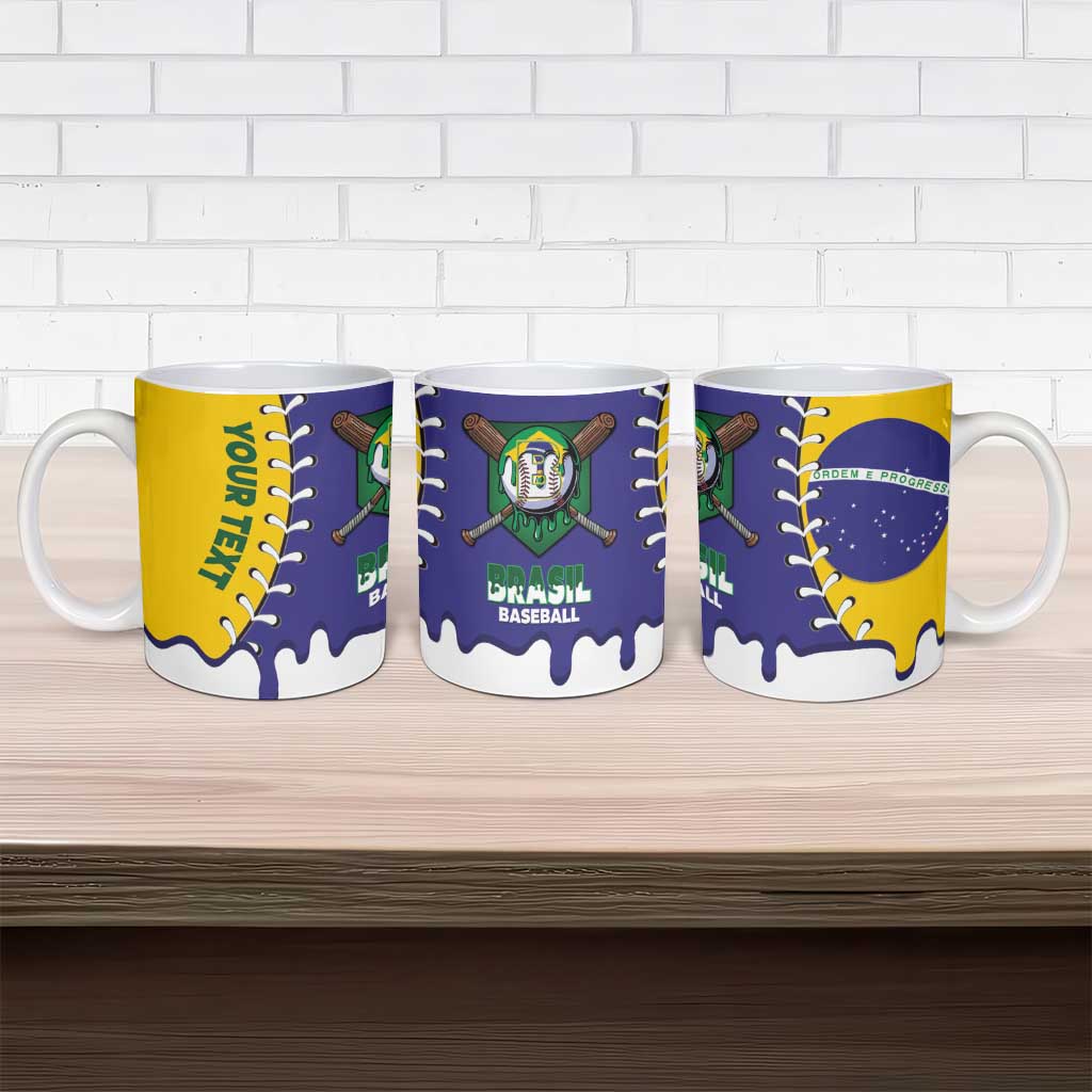 Brazil 2026 Baseball Custom Ceramic Mug Go Champions Drip Style
