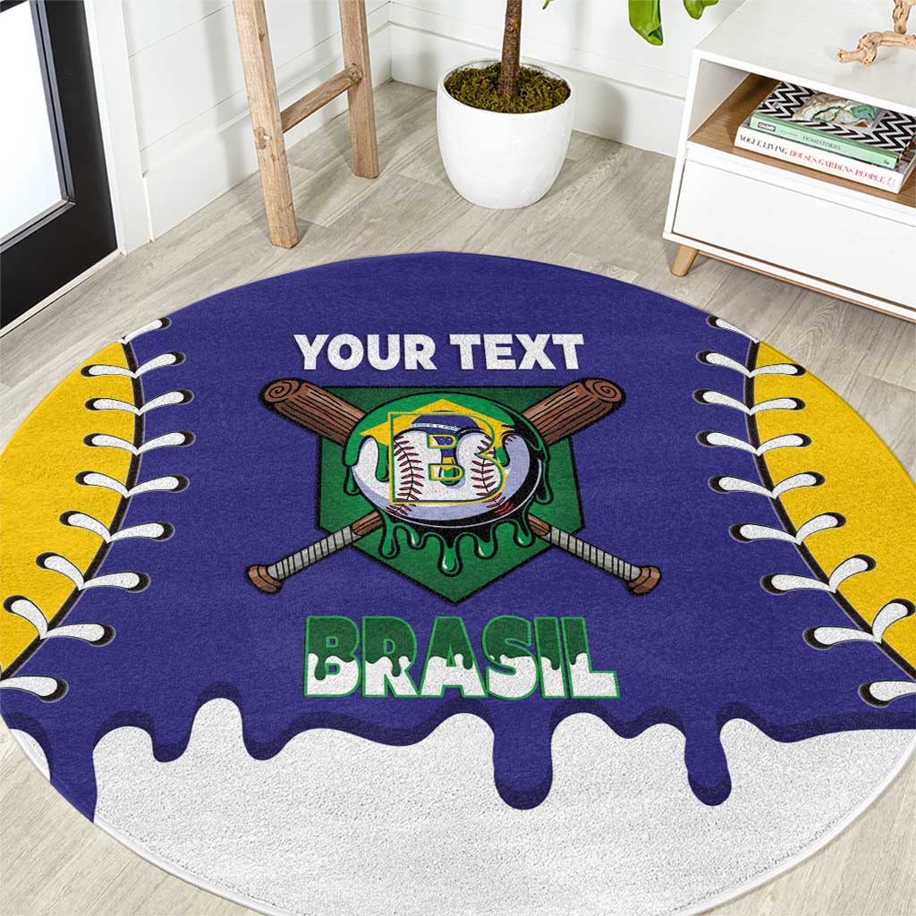 Brazil 2026 Baseball Custom Round Carpet Go Champions Drip Style