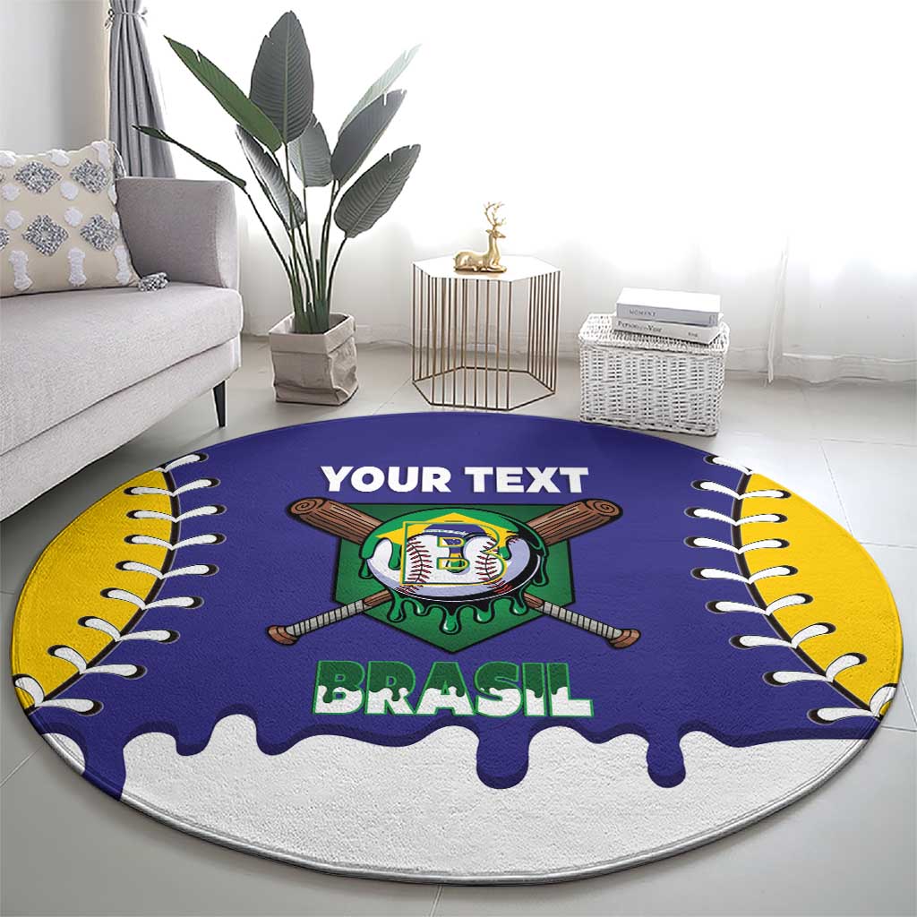 Brazil 2026 Baseball Custom Round Carpet Go Champions Drip Style