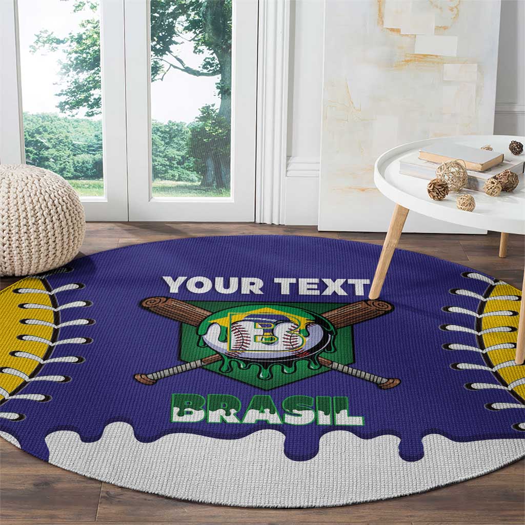 Brazil 2026 Baseball Custom Round Carpet Go Champions Drip Style