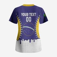 Brazil 2026 Baseball Custom Scrub Top Go Champions Drip Style