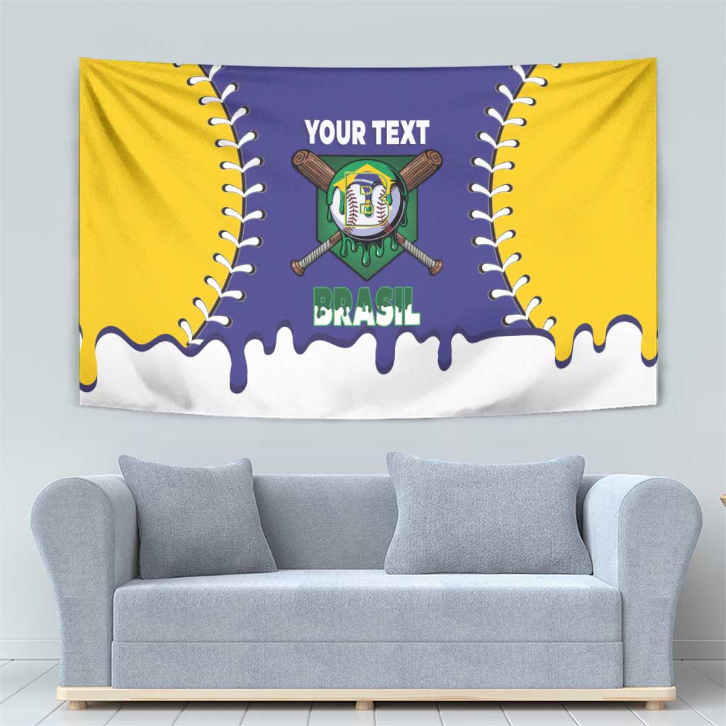 Brazil 2026 Baseball Custom Tapestry Go Champions Drip Style