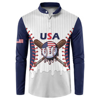 United States 2026 Baseball Custom Button Sweatshirt Go USA Drip Style