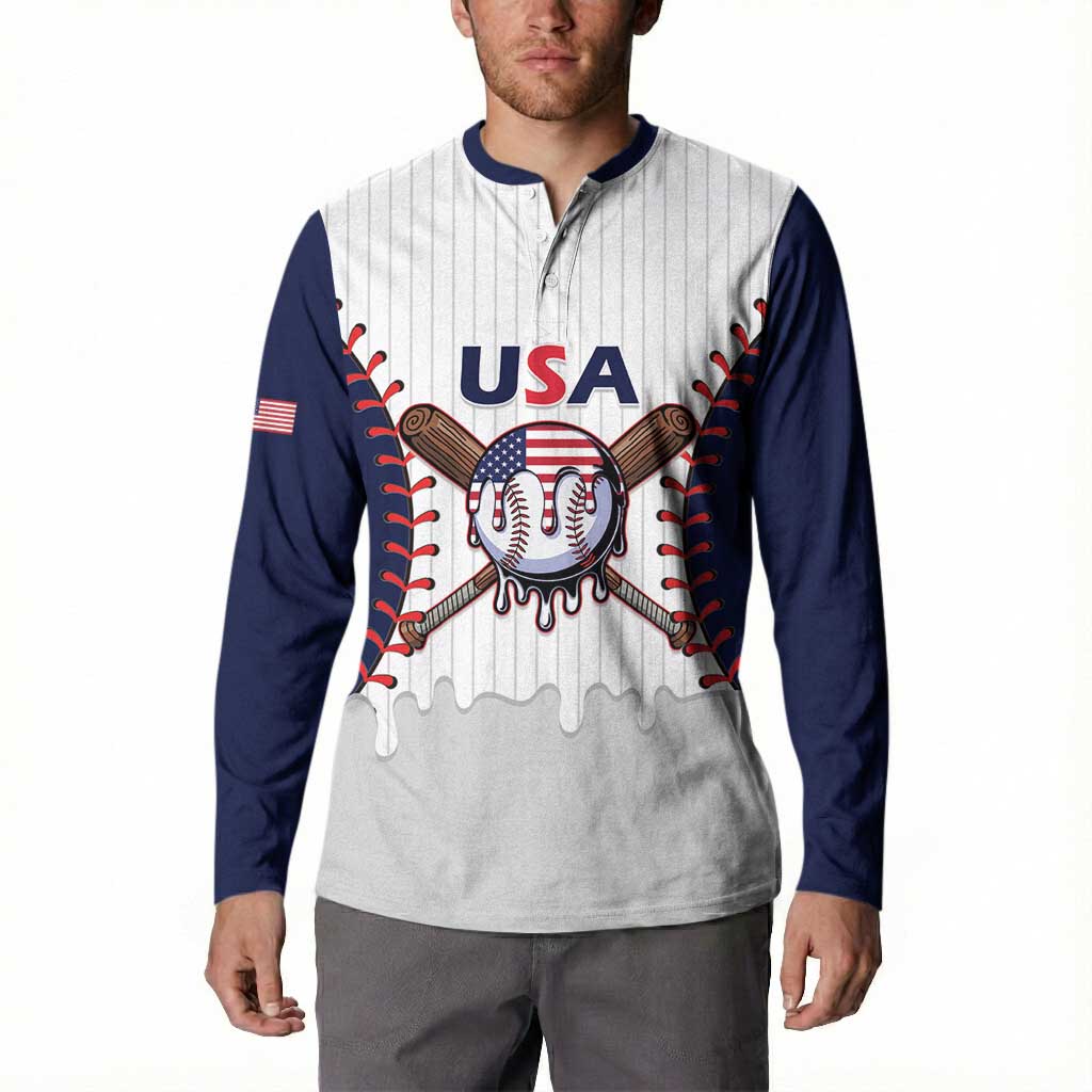 United States 2026 Baseball Custom Button Sweatshirt Go USA Drip Style