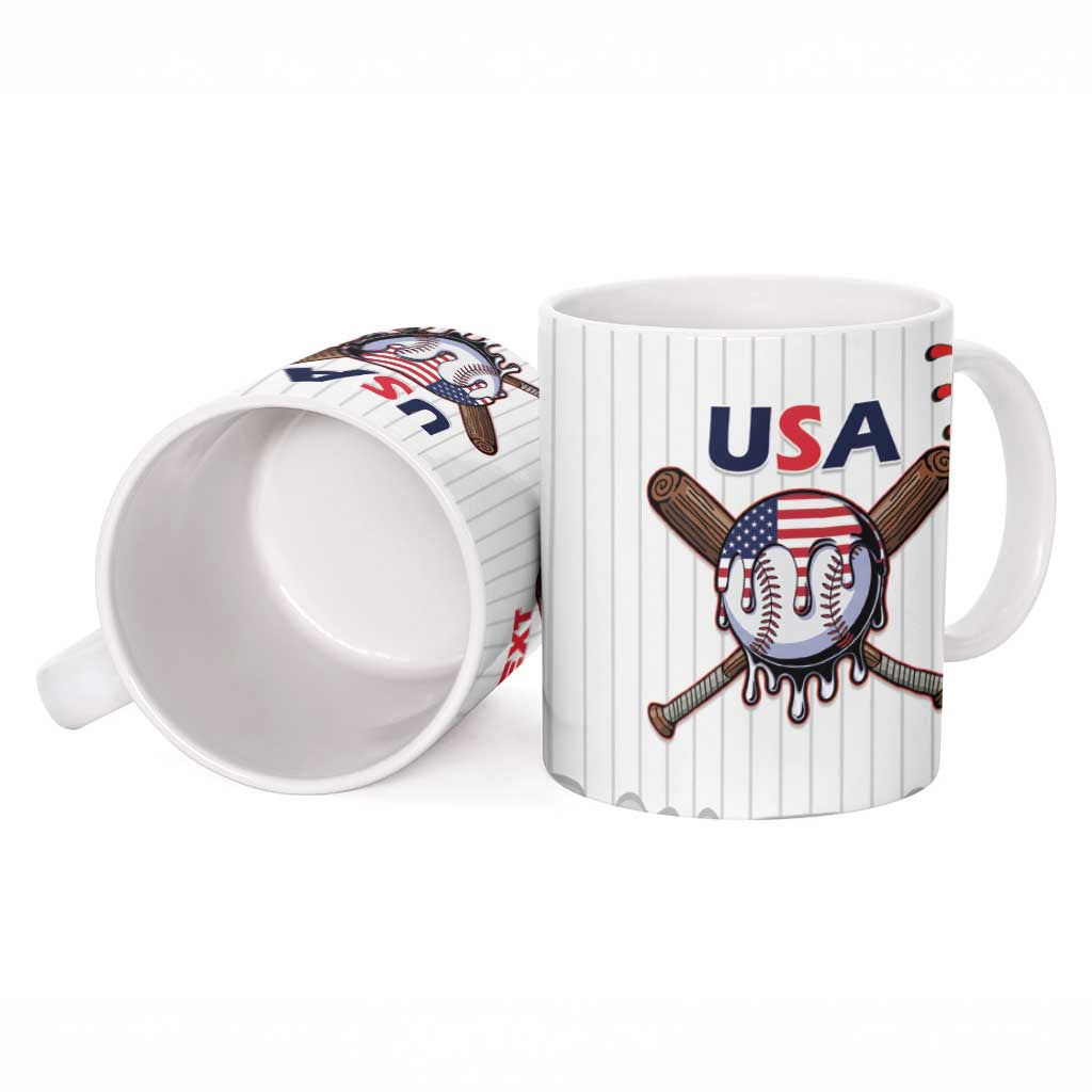 United States 2026 Baseball Custom Ceramic Mug Go USA Drip Style