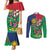 Namibia Independence Day Couples Matching Mermaid Dress and Long Sleeve Button Shirt Coat Of Arms Curve Style