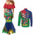 Namibia Independence Day Couples Matching Mermaid Dress and Long Sleeve Button Shirt Coat Of Arms Curve Style