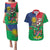 Namibia Independence Day Couples Matching Puletasi and Hawaiian Shirt Coat Of Arms Curve Style - Wonder Print Shop