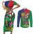 Namibia Independence Day Couples Matching Short Sleeve Bodycon Dress and Long Sleeve Button Shirt Coat Of Arms Curve Style - Wonder Print Shop