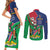 Namibia Independence Day Couples Matching Short Sleeve Bodycon Dress and Long Sleeve Button Shirt Coat Of Arms Curve Style - Wonder Print Shop