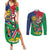 Namibia Independence Day Couples Matching Summer Maxi Dress and Long Sleeve Button Shirt Coat Of Arms Curve Style - Wonder Print Shop