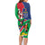 Namibia Independence Day Family Matching Long Sleeve Bodycon Dress and Hawaiian Shirt Coat Of Arms Curve Style - Wonder Print Shop