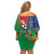 Namibia Independence Day Family Matching Off Shoulder Short Dress and Hawaiian Shirt Coat Of Arms Curve Style - Wonder Print Shop