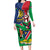 Namibia Independence Day Long Sleeve Bodycon Dress Coat Of Arms Curve Style - Wonder Print Shop