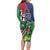 Namibia Independence Day Long Sleeve Bodycon Dress Coat Of Arms Curve Style - Wonder Print Shop