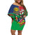 Namibia Independence Day Off Shoulder Short Dress Coat Of Arms Curve Style - Wonder Print Shop