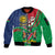 Namibia Independence Day Sleeve Zip Bomber Jacket Coat Of Arms Curve Style