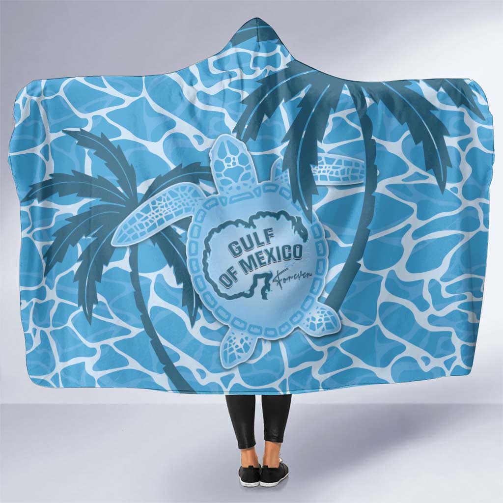 Gulf of Mexico Forever Hooded Blanket Mexican Turtle Blue Version